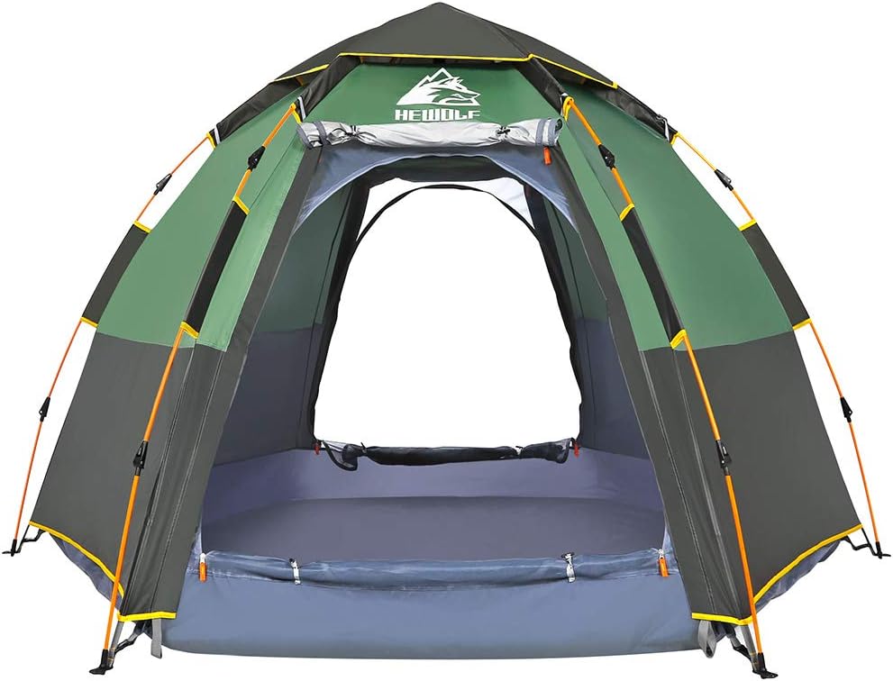 Hewolf Waterproof Instant Camping Tent - 2-3 Person Easy Quick Setup Dome Family Tents for Camping,Double Layer Flysheet Can be Used as Pop up Sun Shade