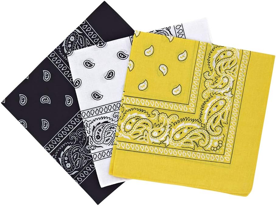 Paisley Bandanas Headband Scarf Pack Of 3 Mixed Colours Cotton Paisley Print, Fashion Hair Accessory, Sports, Multifunctional, UK Seller FREE UK Postage
