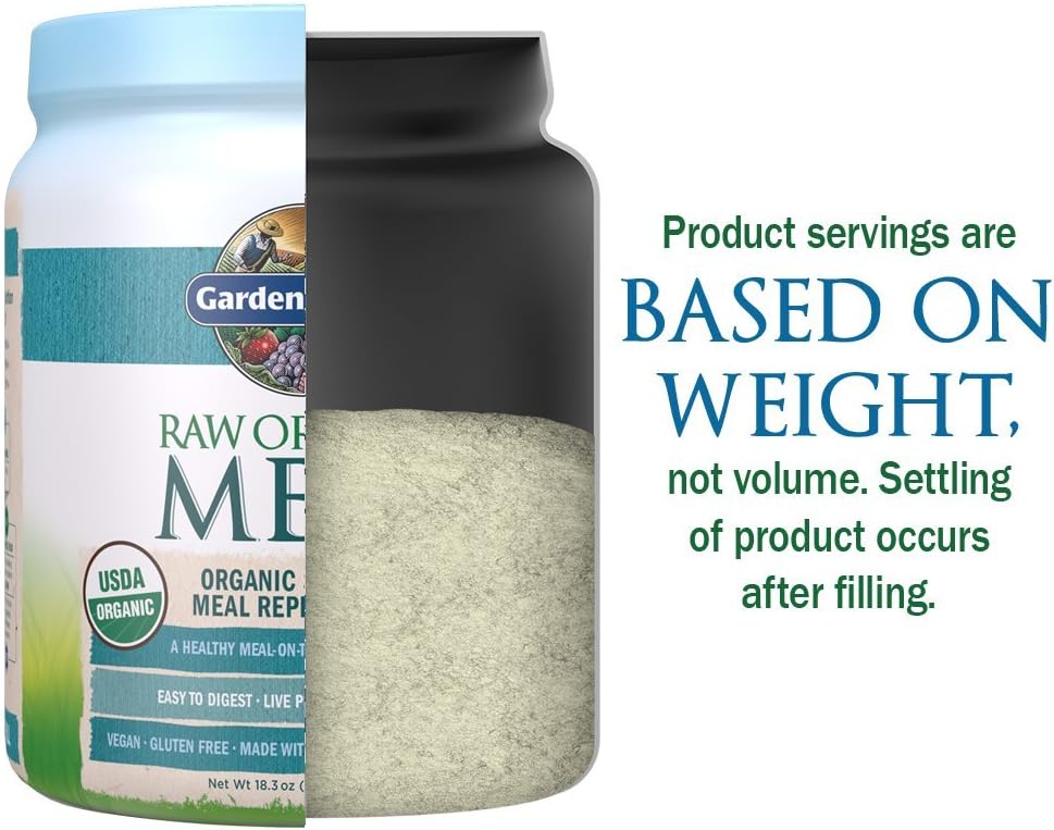 Garden of Life Raw Organic Meal Replacement Powder - Lightly Sweet, 14 Servings, 20g Plant Based Protein Powder, Superfoods, Greens, Vitamins Minerals & Probiotics, All-in-One Meal Replacement Shake: Health & Personal Care