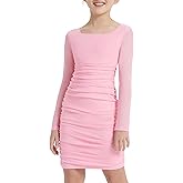 EXARUS Girls Formal Long Sleeve/Spaghetti Strap Dress Teen Party Dance Tween Juniors Tight Cute Bodycon Short Dresses