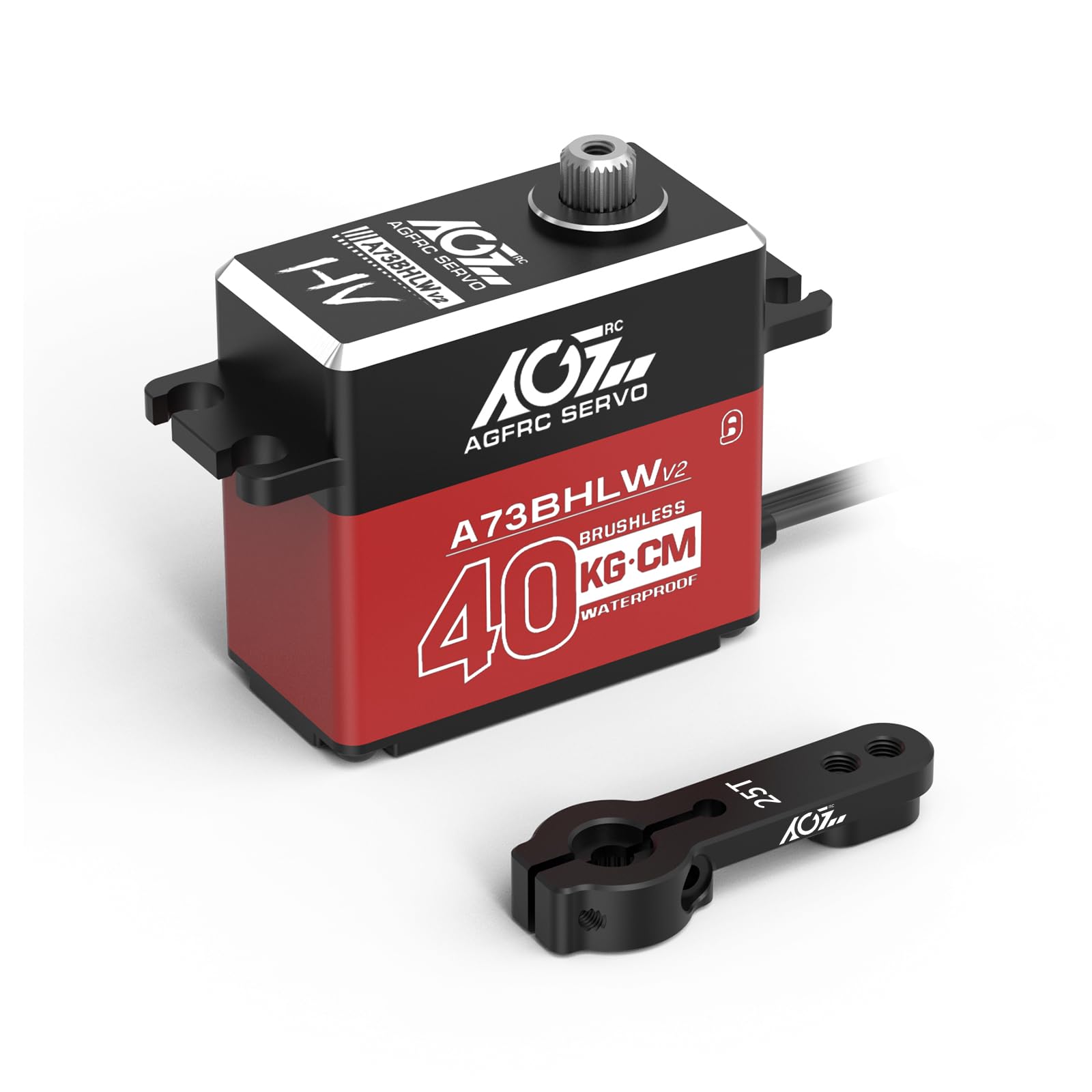 AGFRC 40KG Waterproof RC-Steering-Servo High-Torque - Full Metal Gear Brushless Digital Servo for 1/10 RC Car, Control Angle 180° (A73BHLW V2)