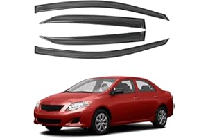 CHYKORLA Window Rain Guard Fit for Toyota Corolla 2009-2013, Outside Mount Duarble Side Window Vent Visors, Smoke Tinted Wind Deflectors, Vent Shade Shield 2010 2011 2012