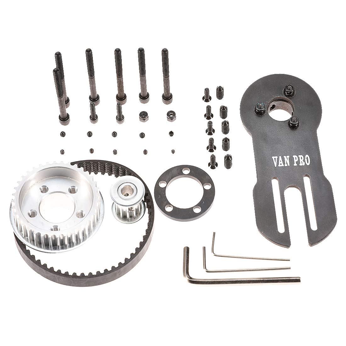 vanpro DIY Electric Skateboard 5065 Brushless Motor Mount Bracket+Cruising Wheels PU 80MM Pulleys Kit Set 5M 10MM 270 (Snow Black, Pack of 1)