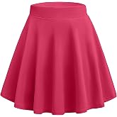 Zeagoo Women's Skirt Basic Mini Skater Skirt 2026 Summer Skirts Stretchable High Waist A-Line Party Club Skirts