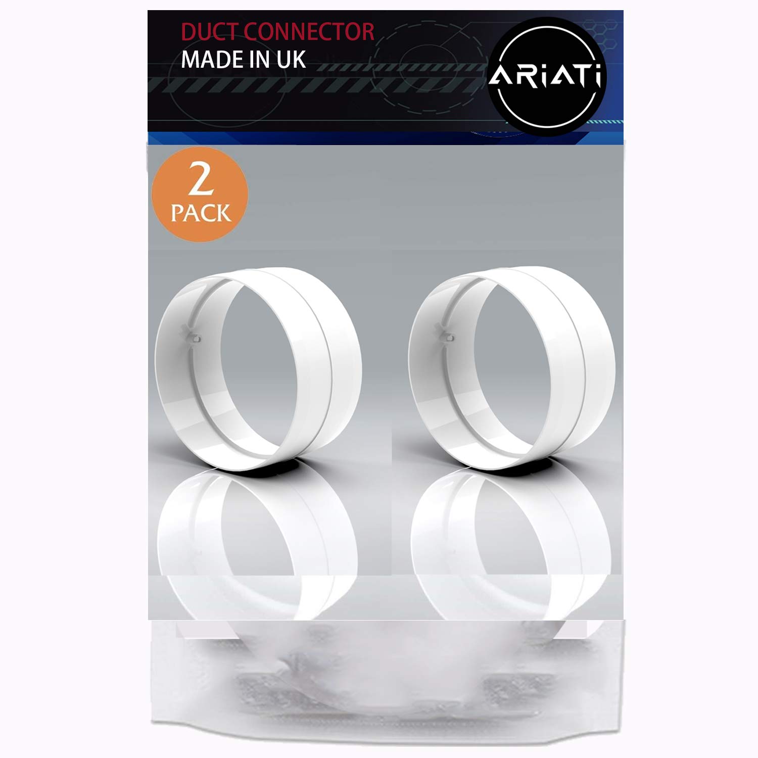 Plastic Round Connector 100mm - 4 inch to Connect Duct Pipe or Flexible Ducting Hose -Tumbler Dryer – Cooker Hood