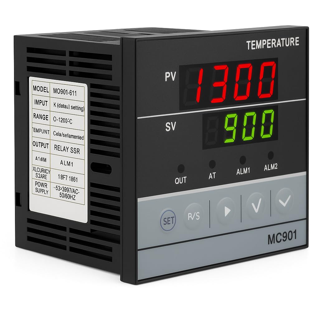 Photo 1 of PID Temperature Controller, Digital Display K Type, MC901 Digital Programmable Temperature Control K Type PT100 Sensor Input Relay SSR Output