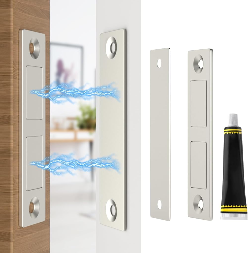 Jiayi Adhesive Magnetic Door Catch 2 Pack Ultra Thin Self Adhesive