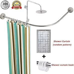 Barra Cortina Ducha Sin Taladro Extensible, Barra Cortina Ducha Curvada