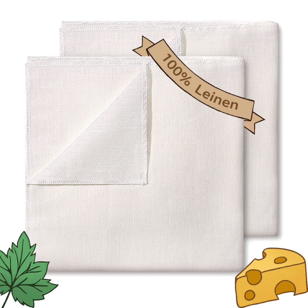 ecooe Strain Cloth 100% Natural Material 50 * 50cm Reusable Cheese Cloth Tear Resistance Filter Cloth for Nut Milk Cheese Fruit and Vegetable Juice (2 Pieces)