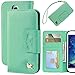 Galaxy S4 case,By HiLDA,Wallet Case for Samsung Galaxy S4/i9500,Premium PU Leather Case,Credit Card Holder,Flip Cover Case[Mint Green]