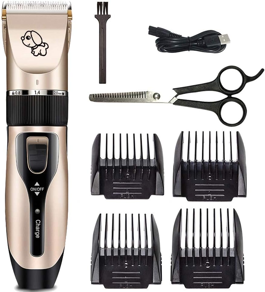 pedkit Dog Hair Trimmer, Electrical Pet Professional Grooming Machine Tool USB Rechargeable Shavers Cat Hair Cutter Dog Haircut Clipper