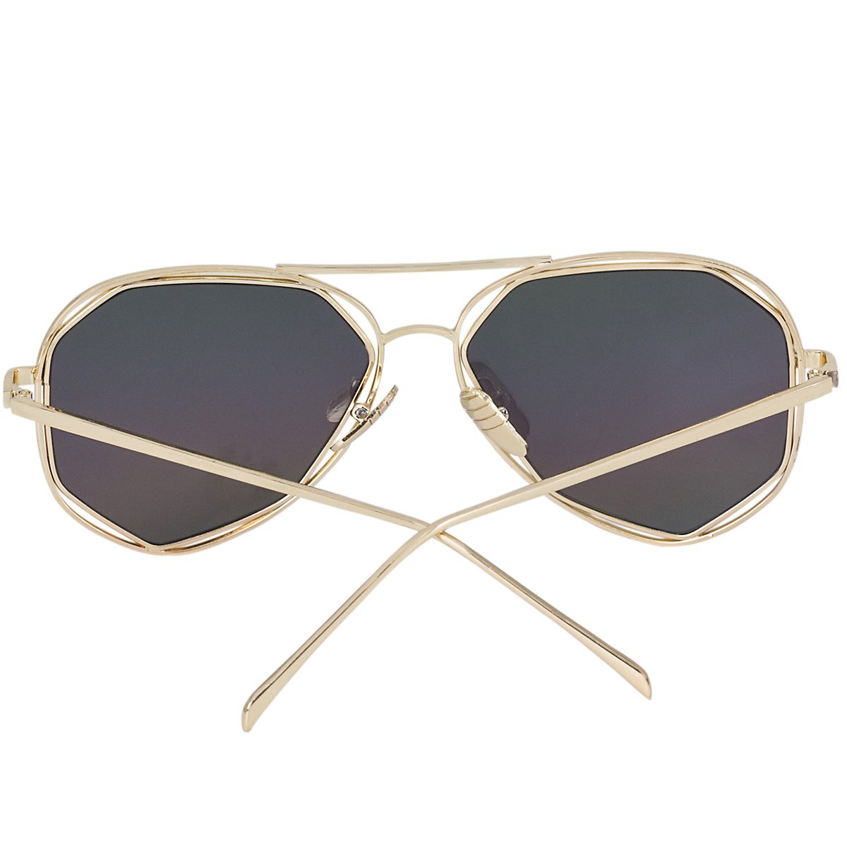 WISH CLUB Oversized Irregular Aviator Sunglasses for Women Men Fashion Stylish Modern Mirrored Glasses (Multicolor)