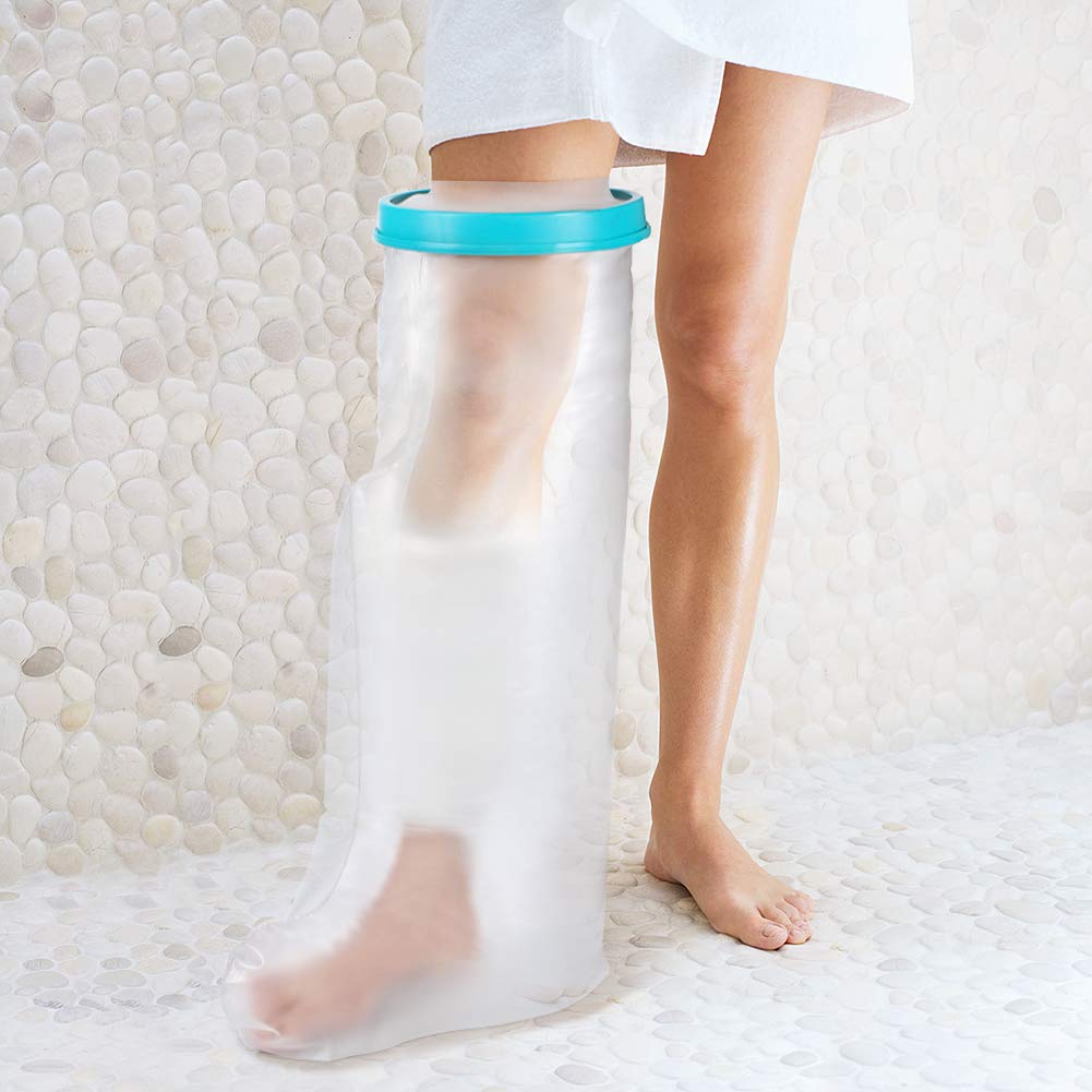 Waterproof Leg Cast Cover for Shower, Waterproof Cast Protector Bag for Bath, Watertight Plastic Protection Reusable Seal for Broken Leg Knee Foot Ankle Wound -Adult Half Leg Size(28 Inches)