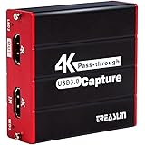 TreasLin Capture Card USB3.0 Game, 4K Video HDMI Capture Card Live Streaming Share for PS5 PS4 Switch Wii U DSLR Xbox on OBS 