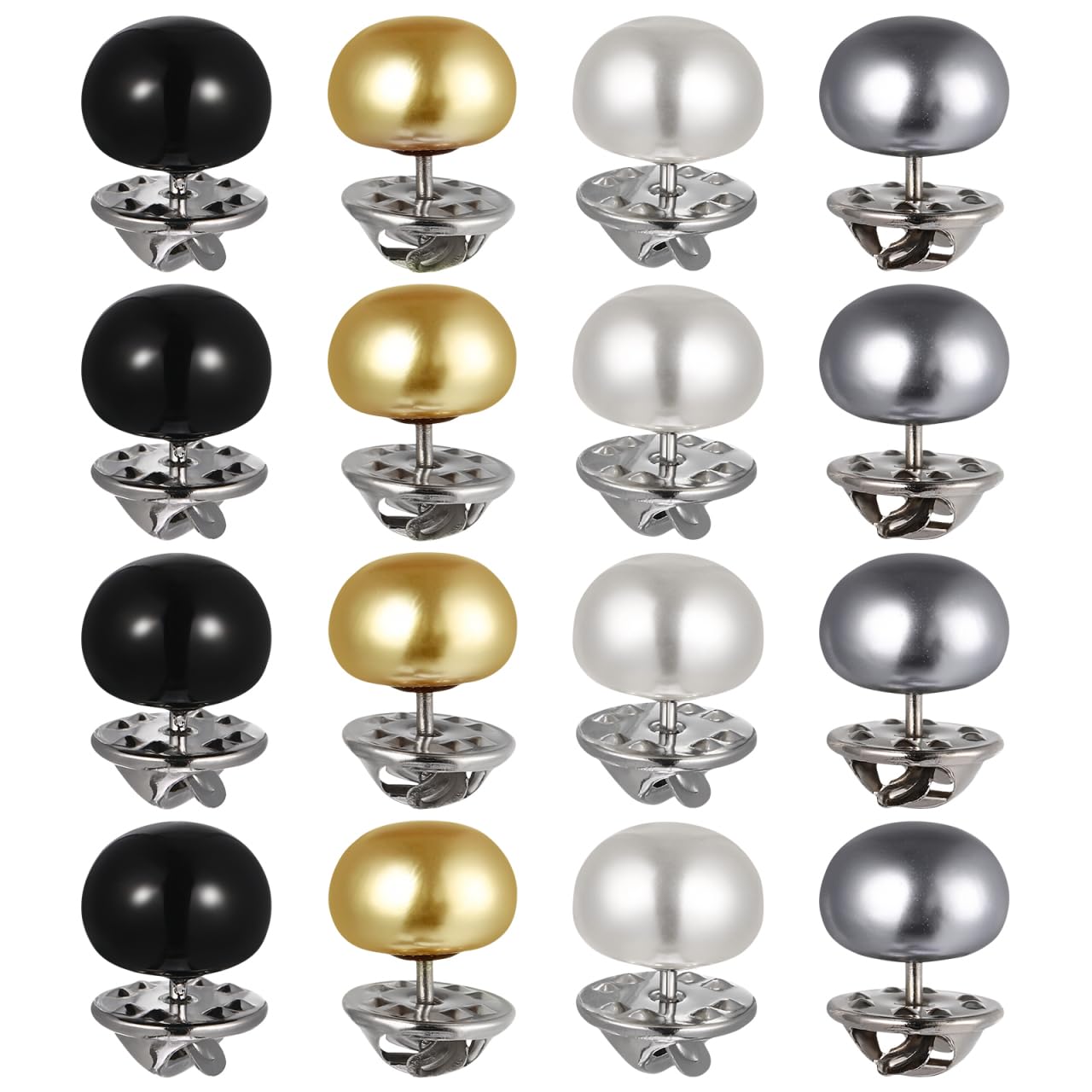 Amosfun 20 pieces brooch buttons pearl shirt buttons cover-up button pin small prevent accidental exposure buttons for clothing dress deliveries colour 1 - -