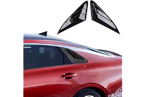 XYHGM for KIA K5 2024 2023 2022 2021 Exterior Accessories Sporty Car Rear Side Window Louvers Air Vent Scoop Shades Cover Trim Blinds 2PCS(Bright Pitch Black)
