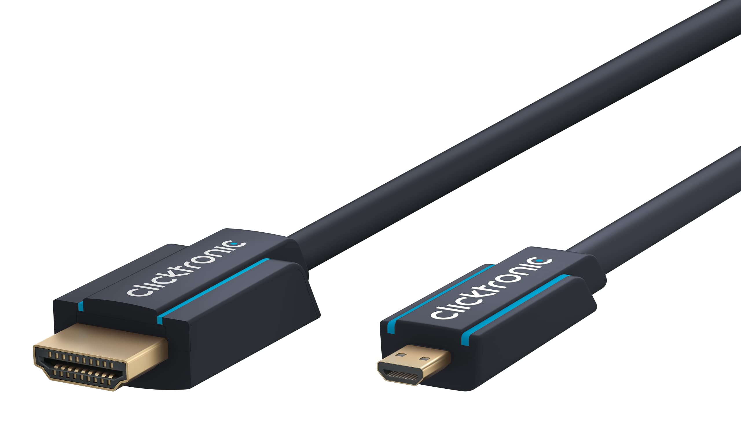 Clicktronic 70329 Casual Micro-HDMI Adapter Cable with Ethernet, 3m Length