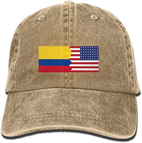 Colombian American Half Colombia America Flag Hedging Adjustable Jeans Hats Denim Hat Cowboy Caps For Man And Woman
