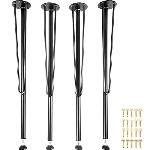 VEVOR Set of 2 Steel Table Legs, 16 Height 25 Wide Dining Table Legs ...
