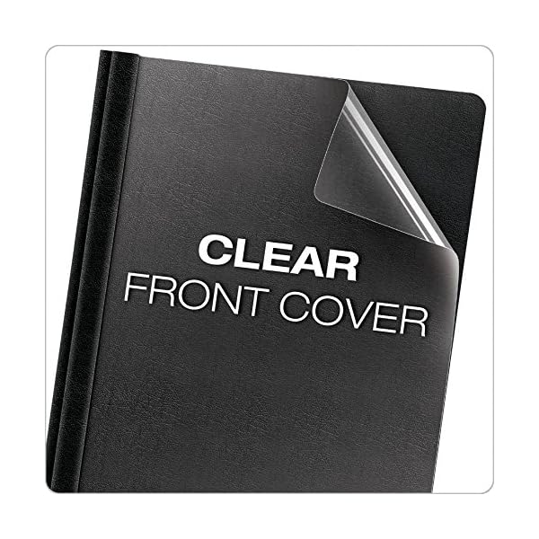 Oxford Premium Clear Front Report Covers, Black, Letter Size, 25 per