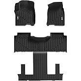 3W Floor Mats Fit for 2021 2022 2023 2024 2025 2026 Chevy Tahoe/GMC Yukon/Cadillac Escalade 7 Seat, TPE All Weather Custom Fit Car Accessories Full Set Car Floor Liners 7 Passengers