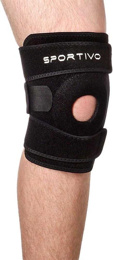 Sportivo Black Neoprene Knee Support - Knee Brace for Running - Knee Brace for Basketball and All Athletic Sports