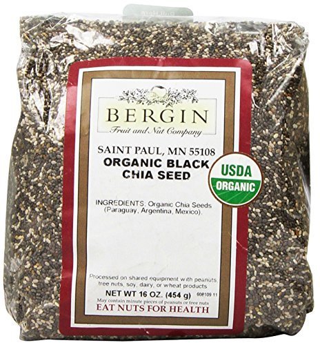 Bergin Nut Company Organic Black Chia Seed, 16 Ounce by Bergin Nut Company