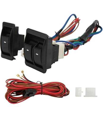 2 Universal 5-Pin Pre-Wired Rocker Switches With Sockets - For Power Door Locks Or Windows