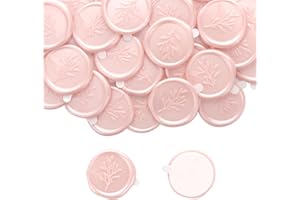 Berirexrion Pink Wax Seal Stickers - 30 PCs Olive Wax Seal Sticker Self Adhesive Pearlescent Pink Envelope Seal Stickers for Wedding Party Invitations Packages Gift Wrapping Christmas Thanksgiving