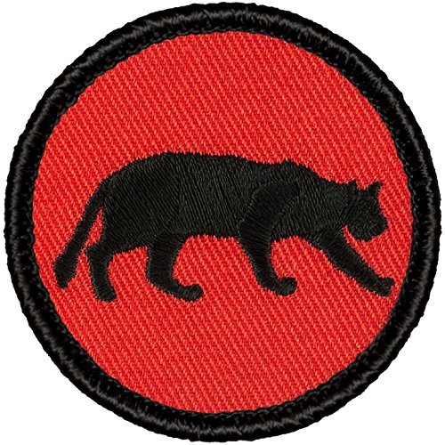 Retro Red and Black Panther Patrol Patch - 2" Round Embroidered Patch