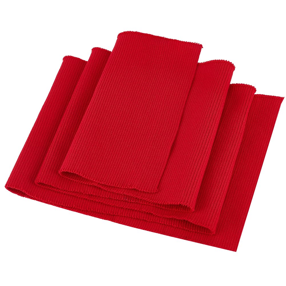 BENECREAT 100x17.5cm Knitted Rib, Dark Red Rib Cuff, Polyester Ribbing for Waistband Neckband Cuffs Jacket Extension, Clothing Accessories