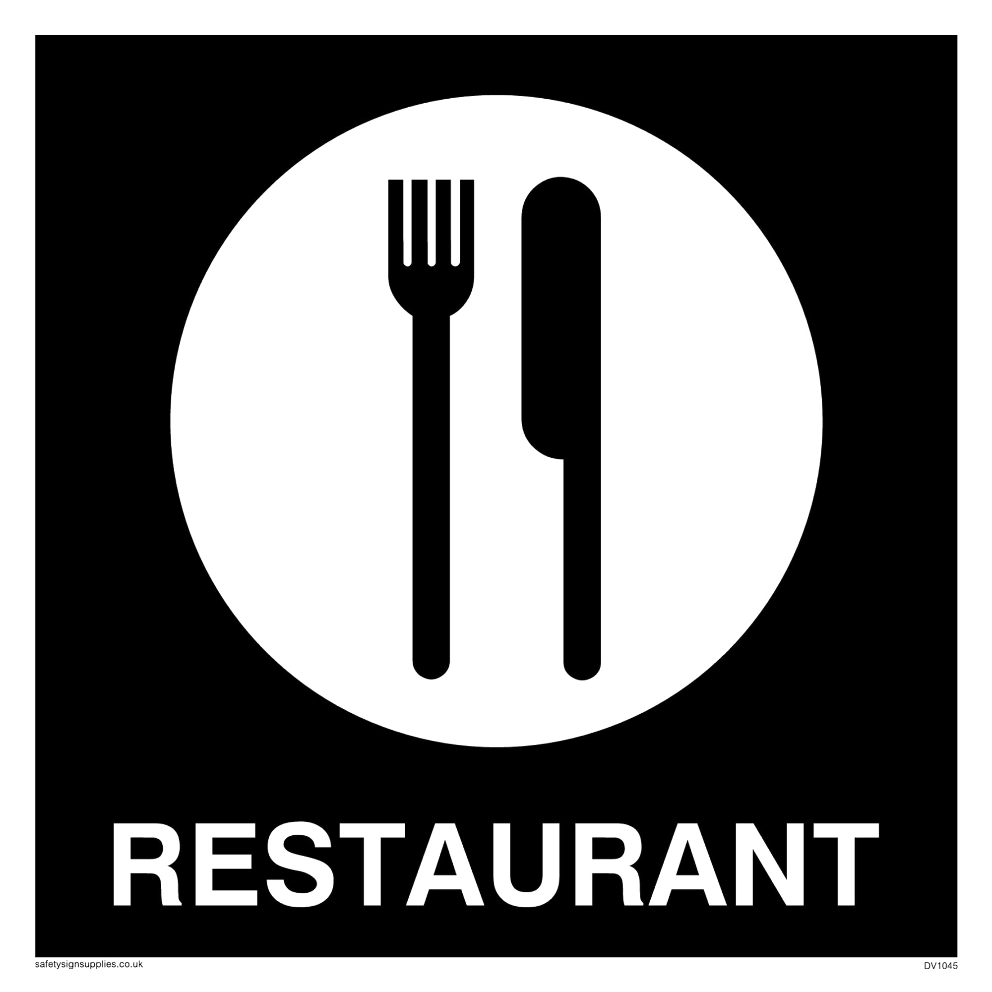 Pack of five - Restaurant Sign - 150x150mm - S15