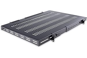 StarTech.com 1U 4-Post Adjustable Vented Server Rack Mount Shelf - 330lbs(150 kg) - 19.5 to 38in Adjustable Mounting Depth Universal Tray 19" AV/ Network Equipment Rack - 27.5in Deep (ADJSHELFHDV)