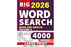 Word Search Puzzle Books for Adults Large Print: Word Find Games for Seniors & Teens with 4000 Words
