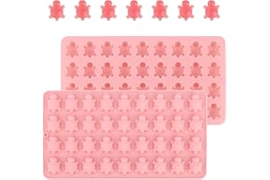 2pcs Mini Turtle Silicone Molds, 72 Cavities Cute Sea Turtle Shape Resin Mold for DIY Baking Chocolate Candy Ice Cube Jello W