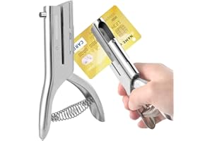 Newisdomake Heavy Duty Hole Punch 1/4 Inch, Single Hole Punch Heavy Duty 2 Inch Reach Deep Throat, Heavy Duty Hole Puncher 1 Hole Punch for Paper ID Cards PVC Tags Plastic Cardboard