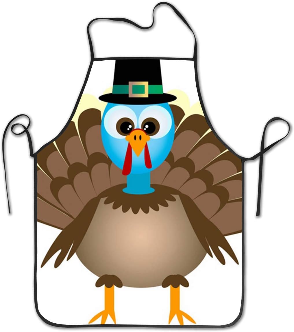 Amazon Com Colomake Women Girls Polyester Retro Adjustable Cartoon Thanksgiving Turkey Aprons For Kitchen Cooking Baking Home Kitchen