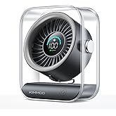 KIMMOO Rechargeable USB Desk Fan, Quiet Table Fan with Turbo Airflow, 100 Speeds, Digital Display, 90&deg; Rotating, Small Battery Desktop Fans for Bedroom Home Office Travel, Black