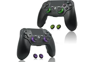 citnh 2 Pack Wireless Controller for PS4，Compatible with PS4/Slim/Pro/PC，Double Shock 6-Axis Motion Sensor，Built-in Speaker & Headphone Jack