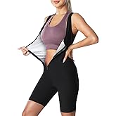 Donason Sauna Suit for Women Sauna Vest Weight Loss 4 in 1 Waist Trainer Full Body Sweat Shirt Workout Running Gym