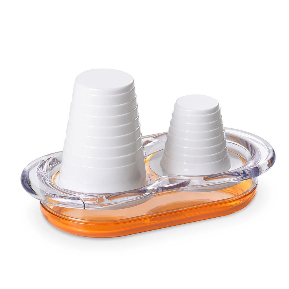 Omada Design Double Cup Holder for Water and Coffee Glass, Happy Drink Line, Yellow — image 1