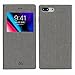iPhone 8 Plus Case, iPhone 7 Plus Case, Premium Leather PU Flip Folio Wallet Case with View Window Stand Kicstand Card Holder Magnetic Closure TPU Bumper Full Cover Slim Leather Case Feitenn - Gray