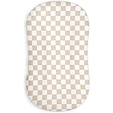 DILIMI Baby Lounger Cover for Boys and Girls, Removable Cover Ultra Soft Comfortable Lounger Slipcover, Light Brown Checkerboard (Lounger not Included)