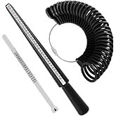 Accmor Ring Sizer Measuring Tool Set, Reusable Ring Gauges with Finger Sizer Mandrel, Plastic Four Size Ring Stick Jewelry Mandrel and Ring Gauge Finger Sizing Ring Sizer Tools for Jewelry Making