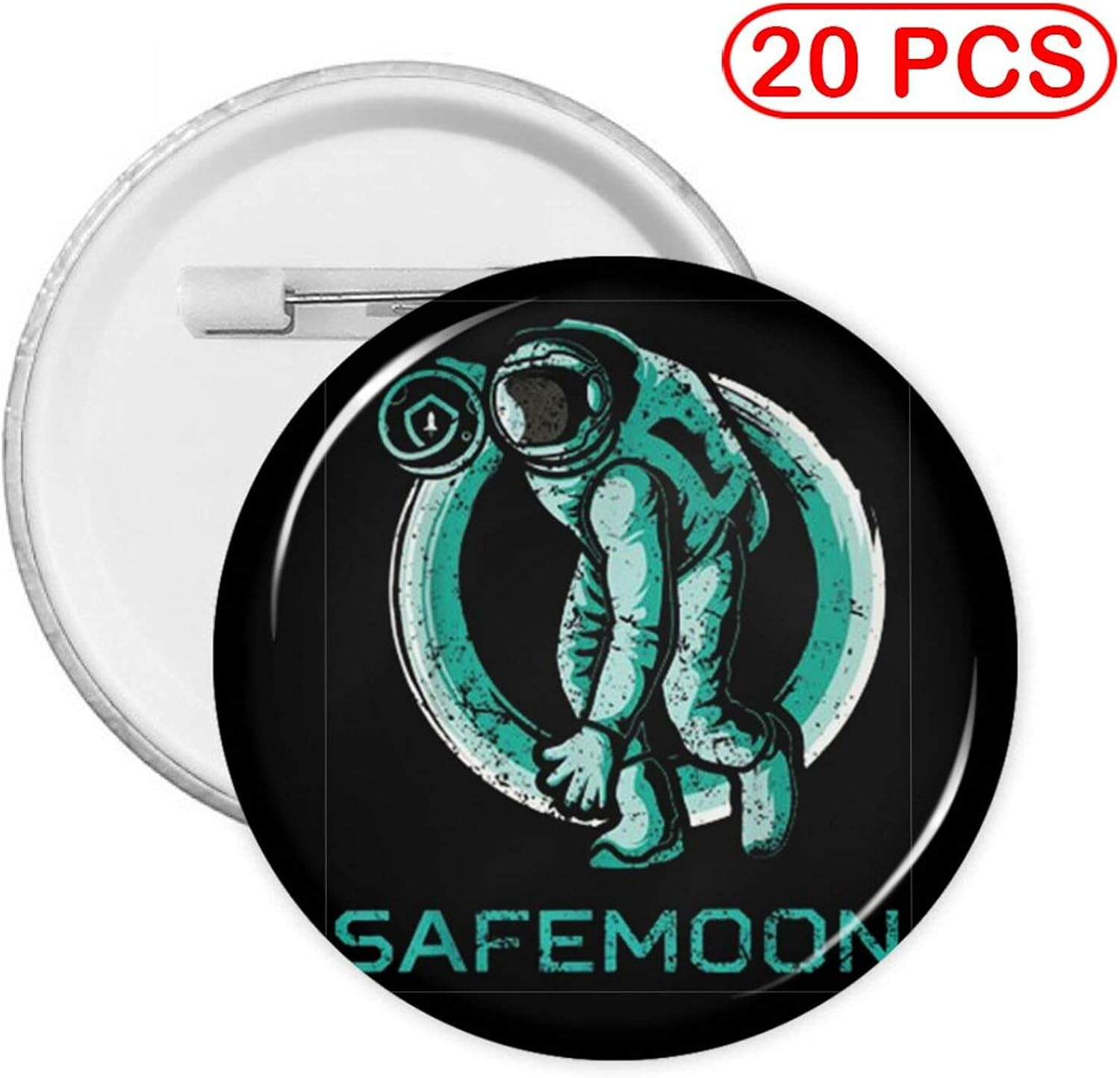 Safemoon Hodl Round Button Badges Metal Pins Custom Bag Clothes Hats: Clothing