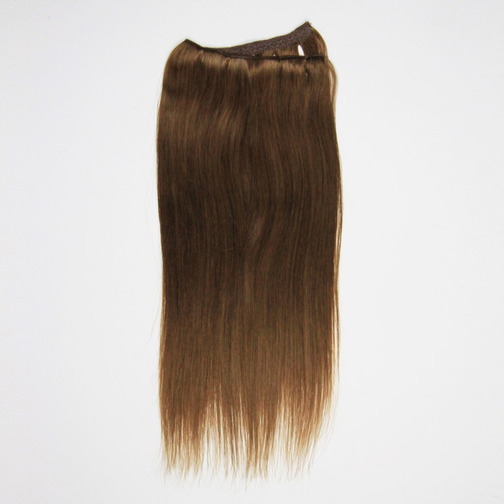 I&K 18” Onepiece QuickFit 100% Human Hair Extensions #6-Medium Brown 18 inches — image 1