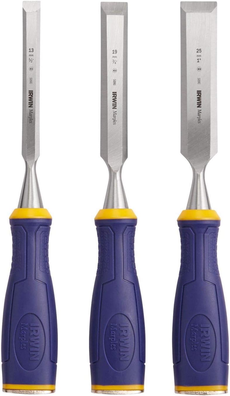 Marples MS500-S5 Bevel Edge Chisel Set with Striking Cap (3-Piece)