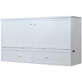 Mega Solutions Murphybedz Tuscany Murphy Cabinet Chest Bed with Charging Station 6 Inch (White, King)