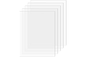 SimbaLux Acrylic Sheet Clear Cast Plexiglass 5” x 7” 0.08” Thick (2mm) Pack of 5 Transparent Plastic Plexi Glass Board with Protective Paper for Photo Frame Replacement, DIY Display Projects, Craft