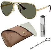Ray-Ban RB3925 AVIATOR MAX Pilot Shaped Sunglasses for Men & Women with Official RAYBAN Eyewear Kit – Classic Timeless Design